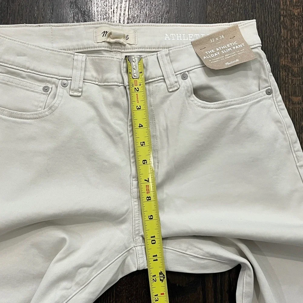 Madewell Athletic All Day Slim Pant Mens 32x34 Form Grey Beige Twill Chino NR446